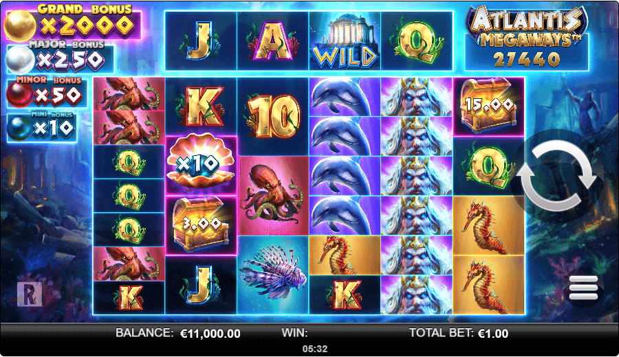 atlantis megaways reels