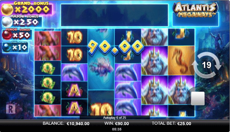 atlantis megaways win