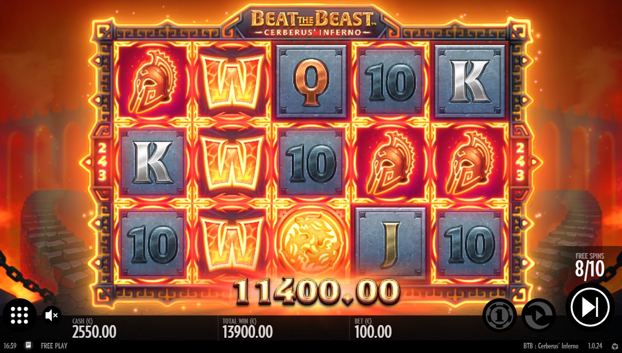 Beat the Beast Cerberus Infernus Slot Reels