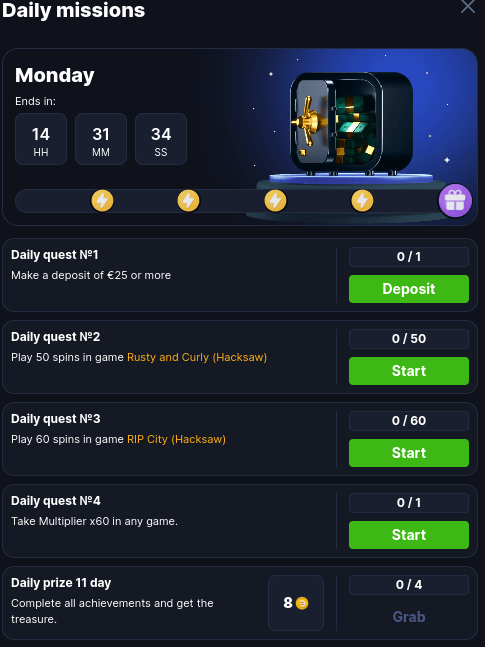 betflare casino daily missions