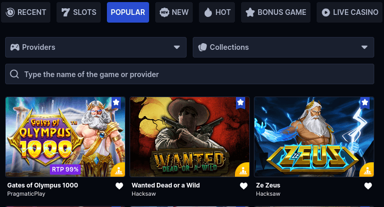 betflare casino game library