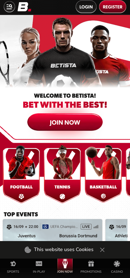 betista casino mobile homepage