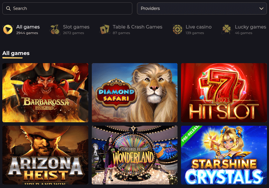 betizy casino games