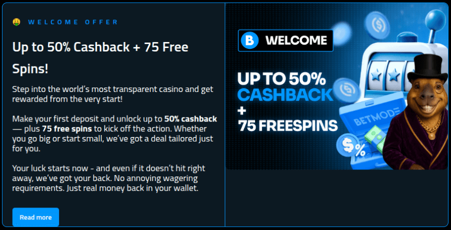 betmode casino welcome offer