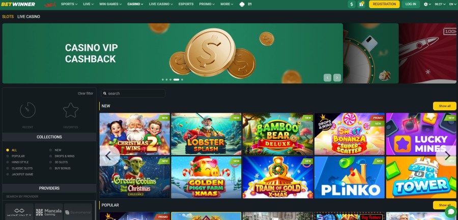 betwinner casino homepage