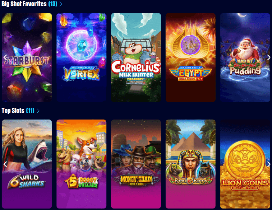 Big shot Casino game library