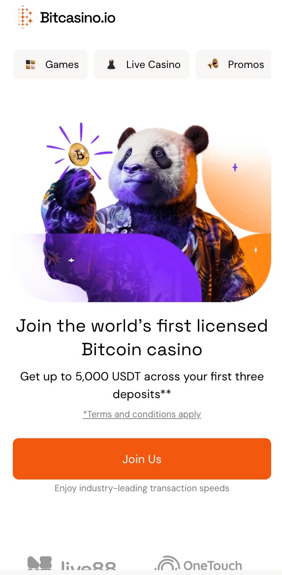 bitcasino.io homepage mobile