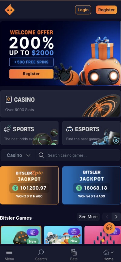 bitsler casino homepage