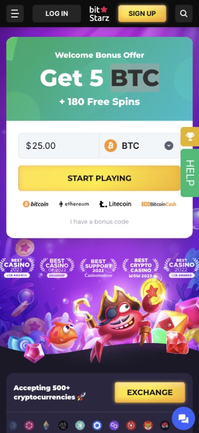 bitstarz casino homepage mobile