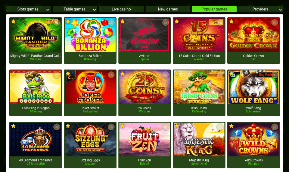 bonanzino casino game library