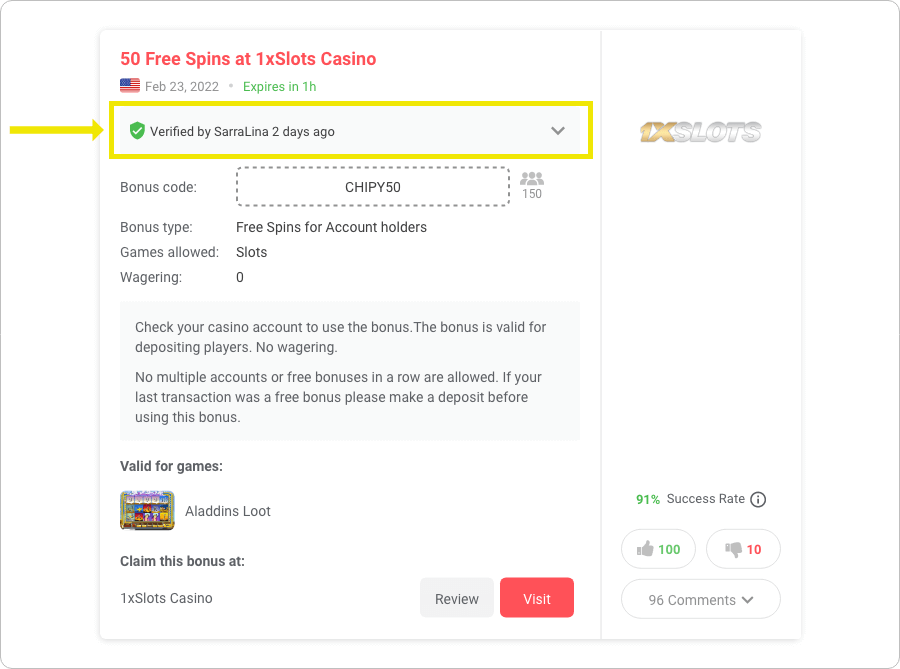 bonus verification badge example