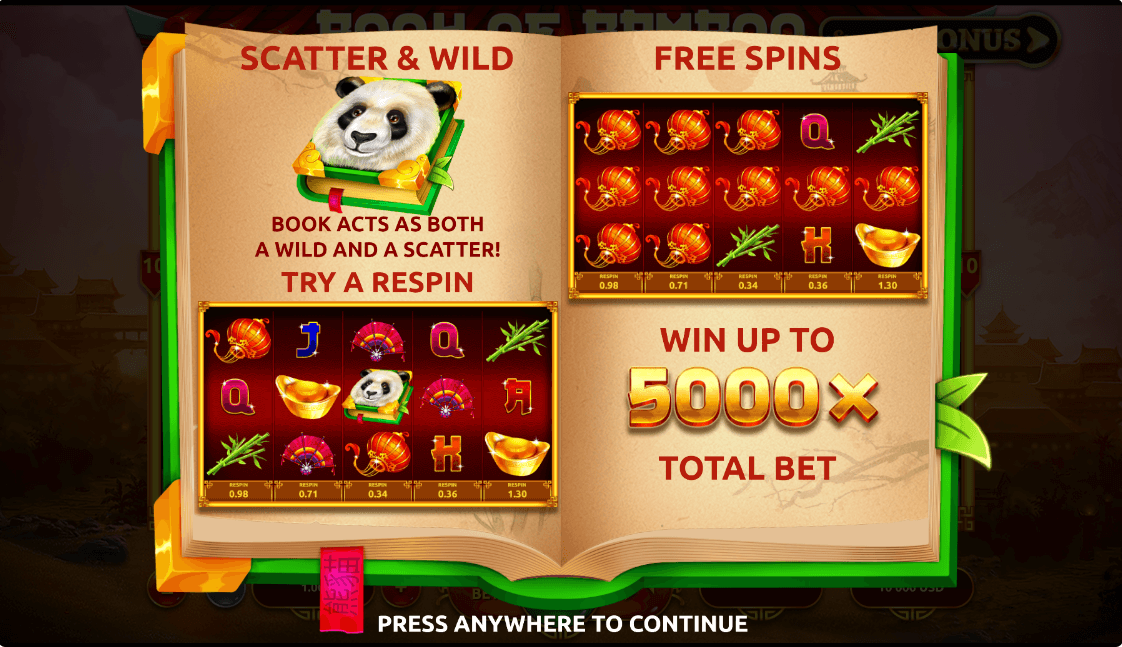Book of Bamboo Online Slot Game Reels