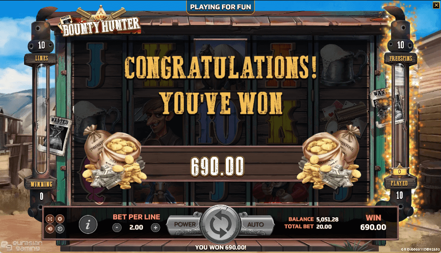 Bounty Hunter Online Slot Game Win