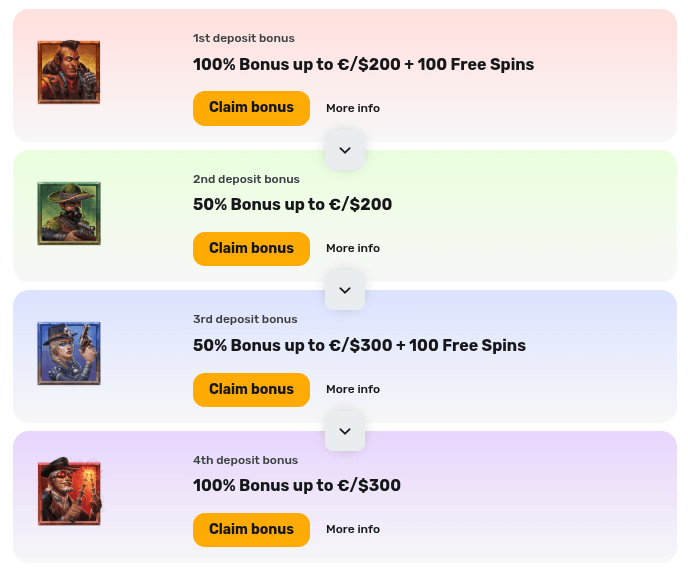 bulletz casino welcome package