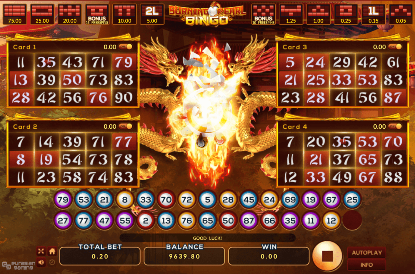 Burning Pearl Bingo Features