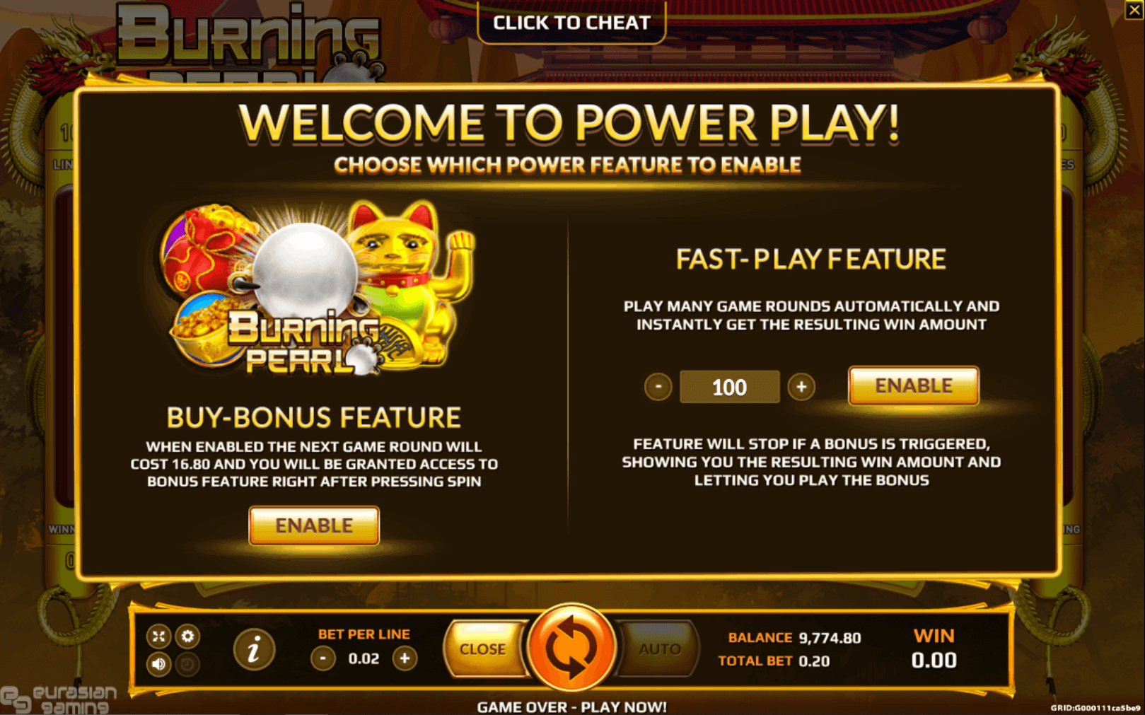 burning pearl fast play