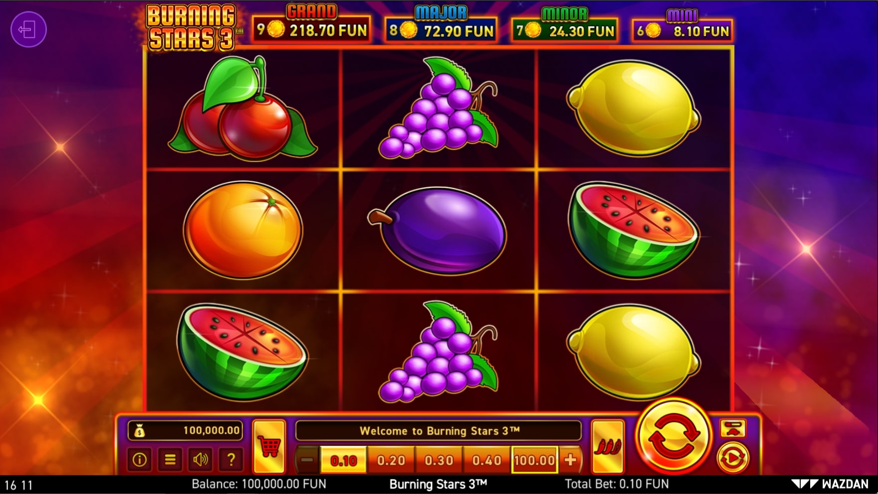 Burning Stars 2 Slot Reels