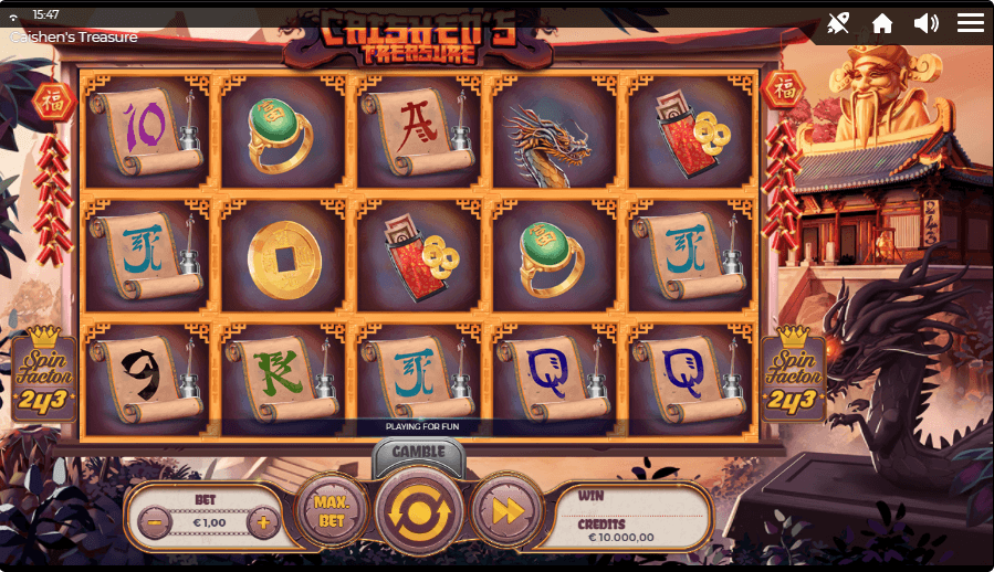 Caishen's Treasure Online Slot Game Reels