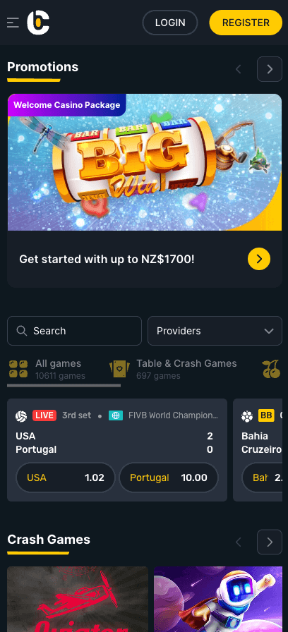 campeonbet casino mobile homepage screenshot