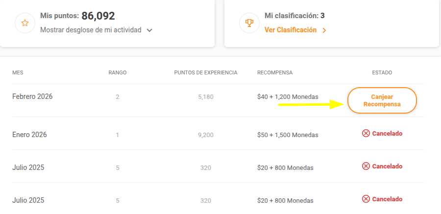 Canejar Recompensa Tu Actividad Imagen