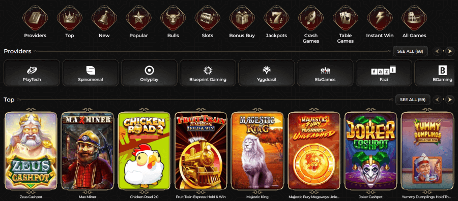 casina casino game library