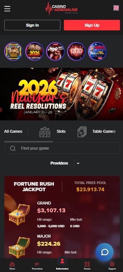casino adrenaline homepage