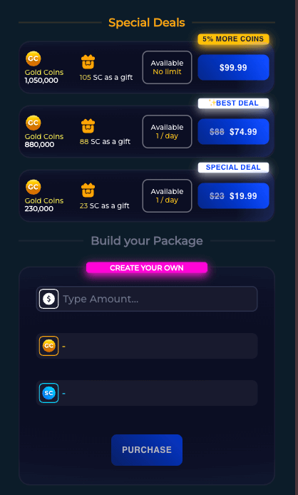 Casino Click Special Deals Image