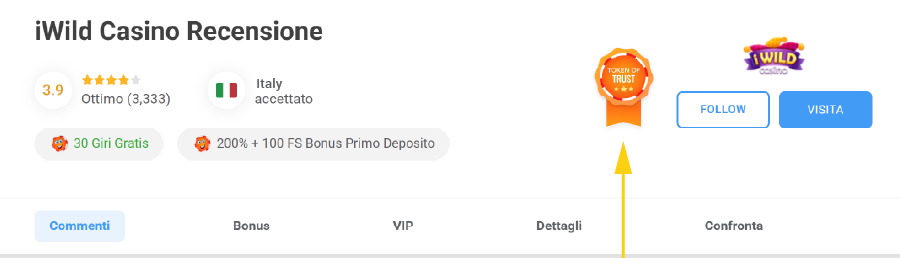 L etichetta Token of Trust