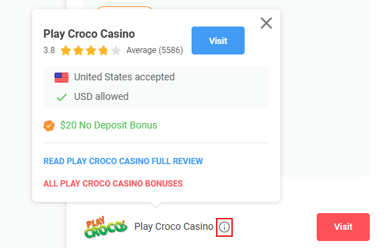 casino info icon