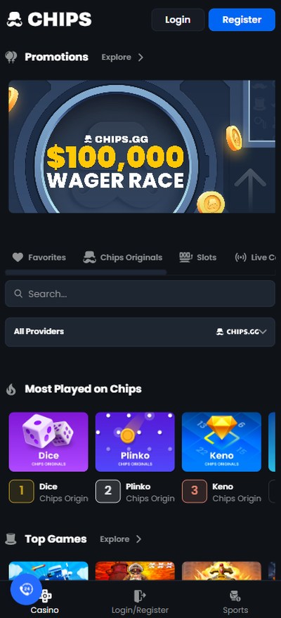 chips.gg casino homepage
