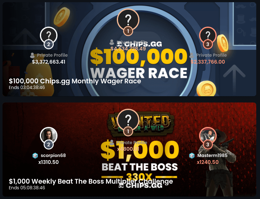 chips gg casino wager races multiplier challenge