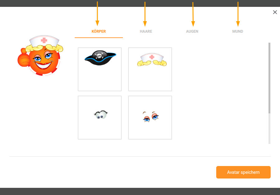 avatar optionen bearbeiten