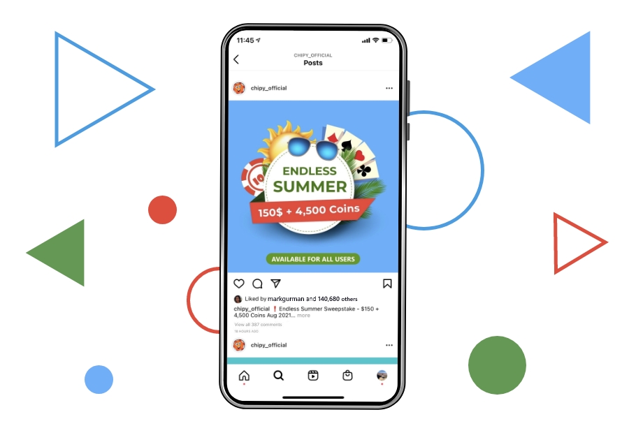 chipy's official instagram account sweepstakes