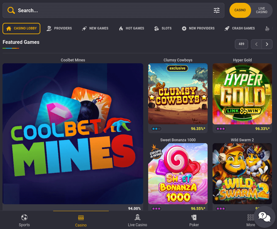 coolbet casino lobby