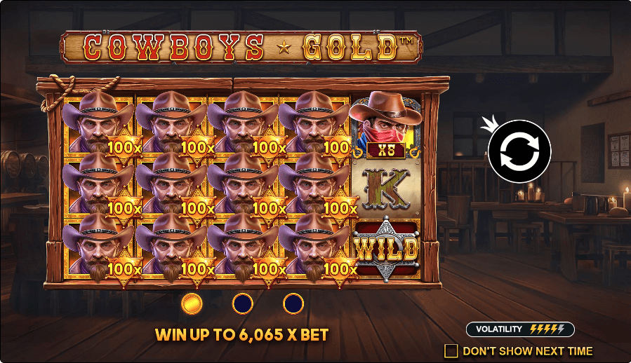 Cowboys Gold Online Slot Game Reels