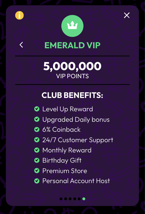Crown Coins Emerald VIP Perks Image