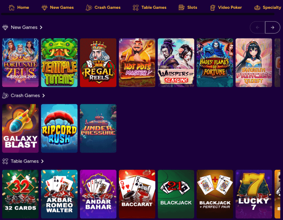 crypto palace casino game library