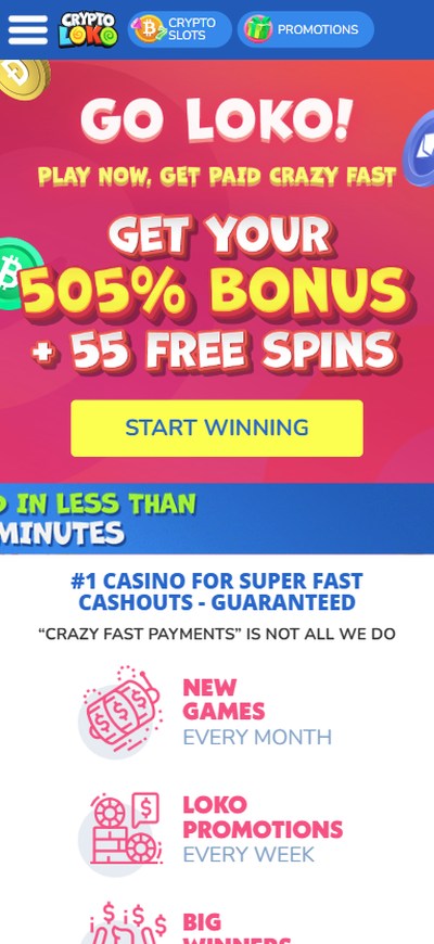 cryptologo casino homepage