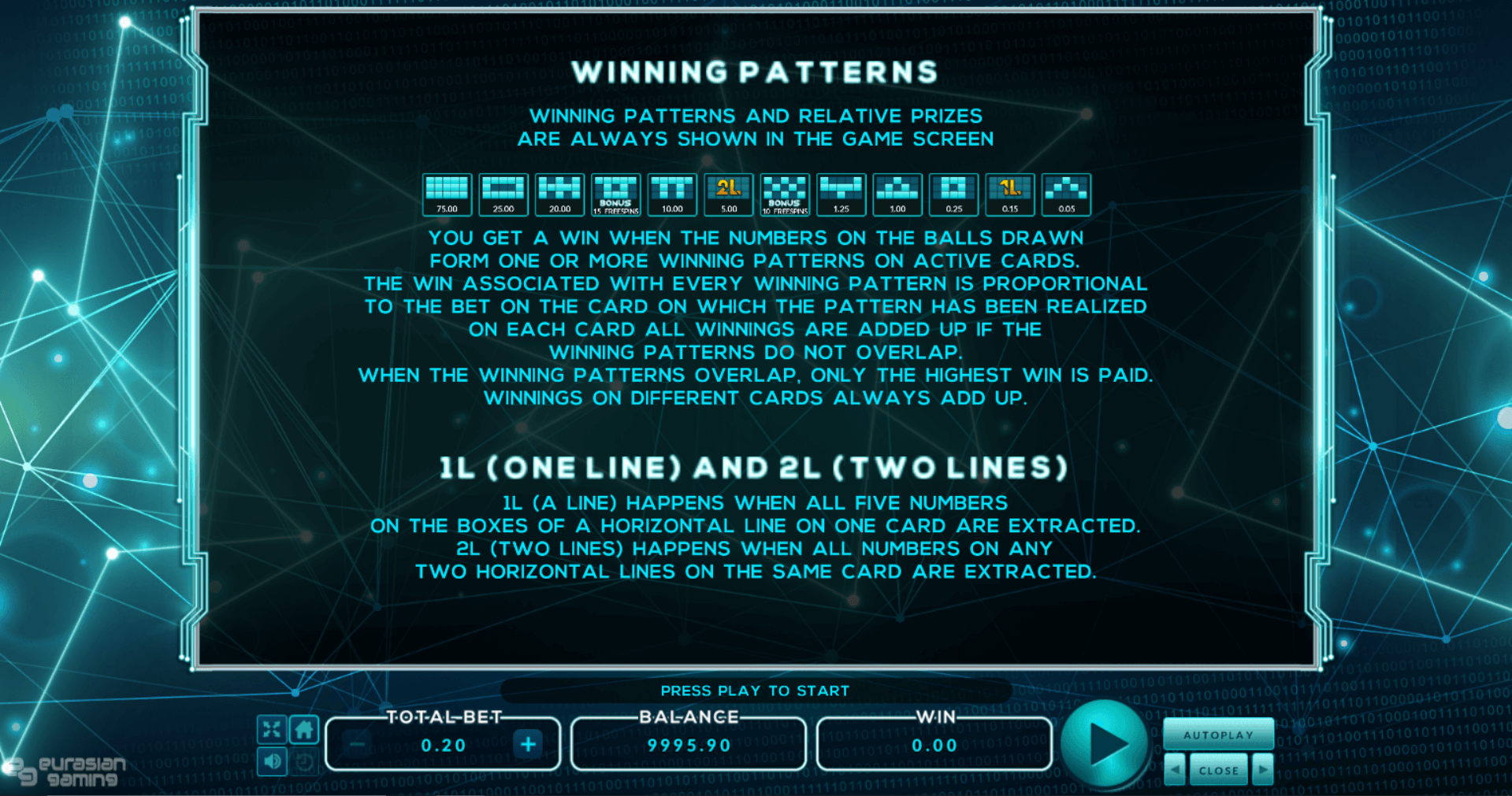 cryptomania bingo patterns
