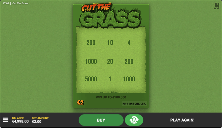 cut the grass online slot game reels
