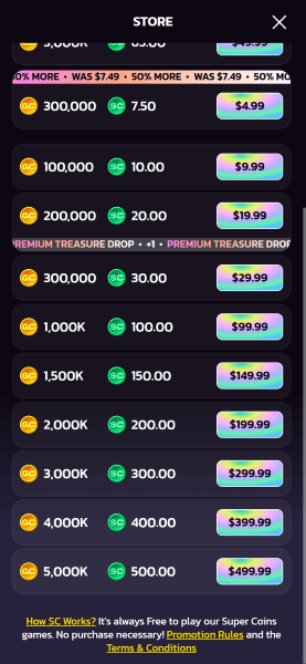 dexyplay casino coin packs
