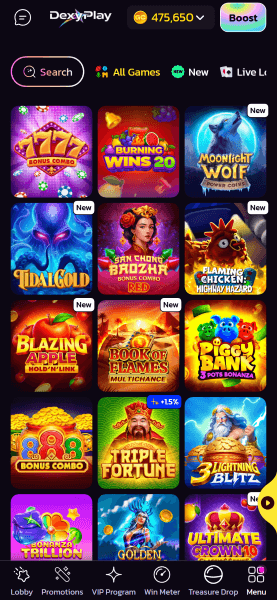 dexyplay casino game library