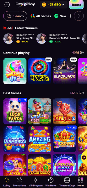 dexyplay casino homepage