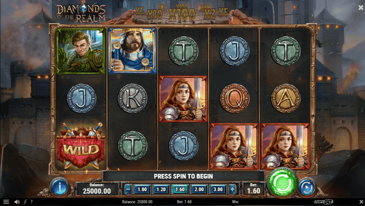 Diamonds of the Realm Online Slot Game Reels