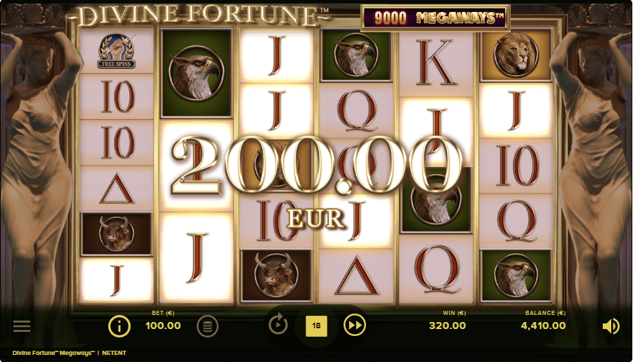 Divine Fortune Megaways win