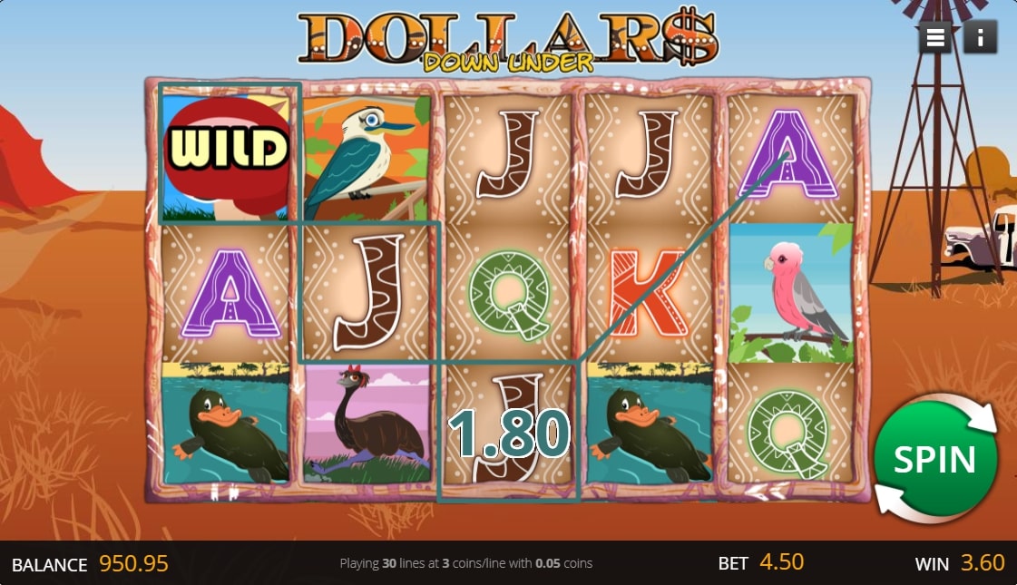Dollars Down Under Slot Win