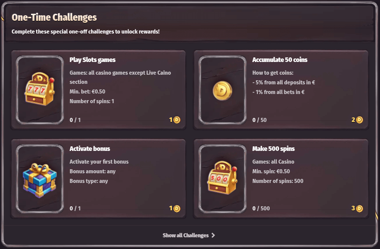 dragonia casino challenges