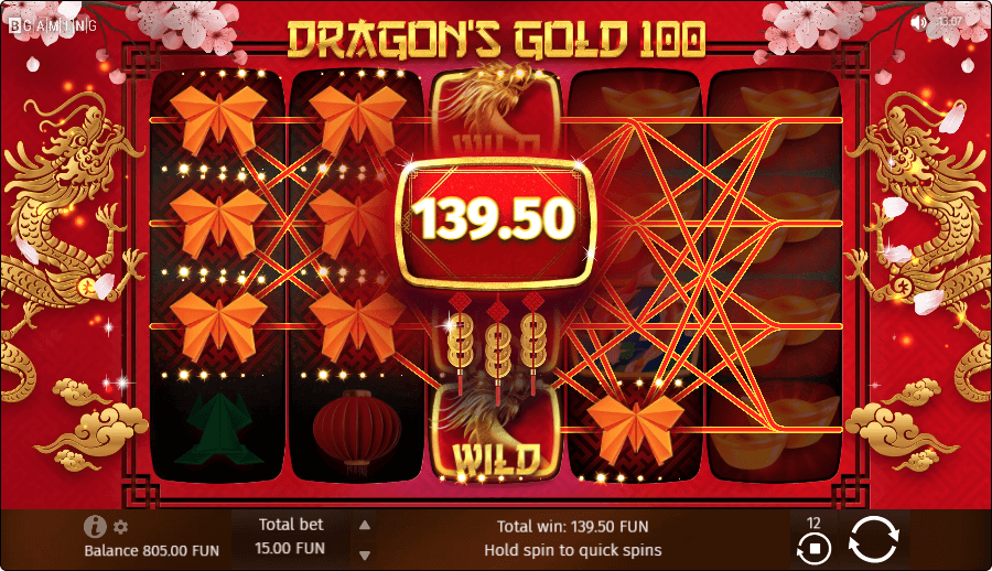 dragons gold 100 win