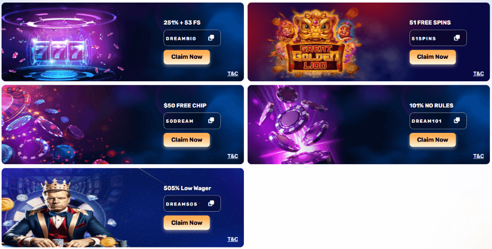dream royale casino promotions