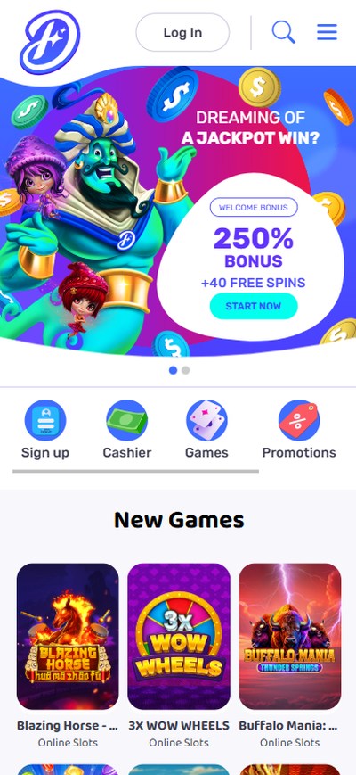 dreams casino homepage